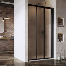 Ravak Supernova zuhanyajtók 120 cm tolható fekete matt üveg/üveg mintával 00VG03R2ZG fürdőkellék