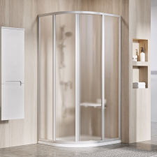 Ravak Supernova zuhanykabin 80x80 cm félkör alakú szatén matt/üveg mintával 3114OU02ZG kád, zuhanykabin