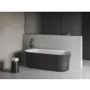 Ravak Ypsilon 180x80, akrilkád, fekete/fehér, szabadonálló, fekete/fehér/króm lefolyó