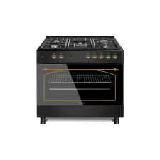 Ravanson KWGE-K90-6 TOP CHEF cooker Freestanding cooker Electric Gas Black tűzhely