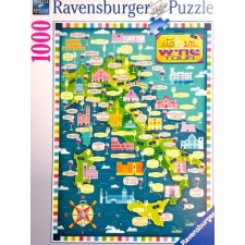 Ravensburger 1000 db-os puzzle - Map of Italy - Wines (17606) puzzle, kirakós