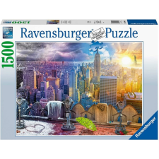 Ravensburger 1500 db-os puzzle - New York télen és nyáron (16008) puzzle, kirakós