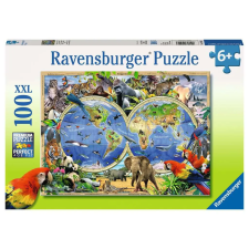Ravensburger 4005556105403 Kontúr kirakós 100 db Térképek puzzle, kirakós