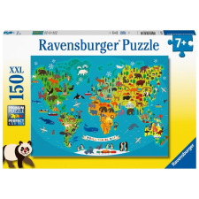 Ravensburger Állati világtérkép 150 darab puzzle, kirakós