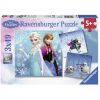 Ravensburger Jégvarázs jeges kaland 3 x 49 darabos puzzle  Ajánlott 3-6 éves korig lányoknak (11047)
