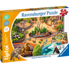 Ravensburger Kis felfedezők: Állatkert 2 x 12 darabos tiptoi Oktató Puzzle (00138) kreatív és készségfejlesztő
