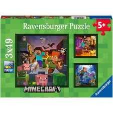 Ravensburger Puzzle 056217 Minecraft Biomes 3x49 db puzzle, kirakós