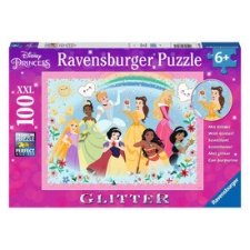 Ravensburger Puzzle 100 db - Disney Hercegnők-csillámos puzzle puzzle, kirakós