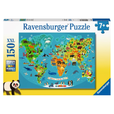 Ravensburger Puzzle 150 db - Állatos világtérkép (13287) puzzle, kirakós