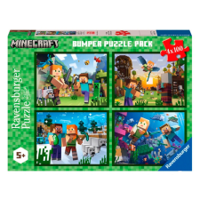  Ravensburger Puzzle 4x100 db - Minecraft puzzle, kirakós