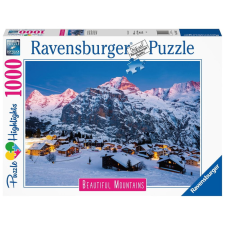 Ravensburger Puzzle Lélegzetelállító hegyek: Berni Felvidék, Murren Svájcban 1000 darab puzzle, kirakós