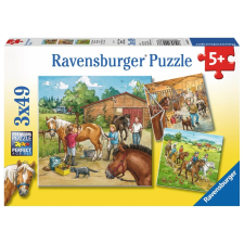 Ravensburger Ravensburger puzzle a lovaknál 3x49 darabos puzzle, kirakós