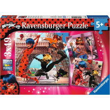 Ravensburger ravensburger puzzle Csodálatos Katicabogár és Fekete Macska 3x49 darab puzzle, kirakós