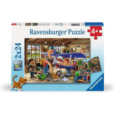 Ravensburger Repülőgép- és Vonatjavító Műhely Puzzle, 2X24 db (4005555040446) puzzle, kirakós