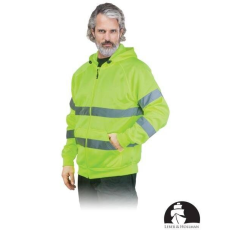 RAW-POL Fényvisszaverő pulóver, Top Defender, sárga, cipzárral, 3XL-es méret