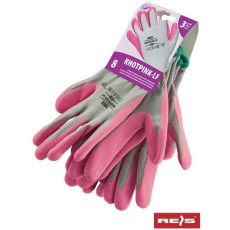 RAW-POL Latexbe merített védőkesztyű RHOTPINK-LF lady 7