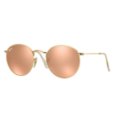 Ray-Ban RB3447 112/Z2 ROUND METAL MATTE GOLD BROWN MIRROR PINK napszemüveg