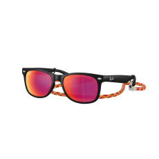 Ray-Ban RJ9052S 70286Q JUNIOR NEW WAYFARER Rubber Black Brown Mirror Orange napszemüveg