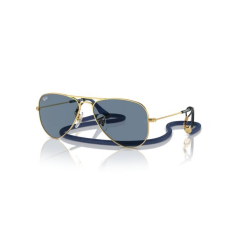 Ray-Ban RJ9506S 223/1U JUNIOR AVIATOR ARISTA GOLD LIGHT BLUE gyermek napszemüveg
