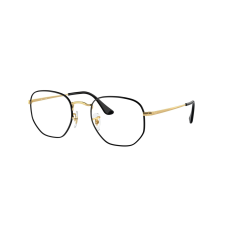 Ray-Ban RX6448 3175 HEXAGONAL Black On Gold DEMO LENS szemüveg szemüvegkeret