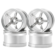 RC Crawler Wheel felnik, fémgyöngyök kialakítása, ezüst/fekete színű, Ezüst 4dbs házimunka