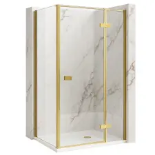 Rea zuhanykabin Rea Atlas 100x90 Brush Gold kád, zuhanykabin