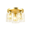 Reality Elmo Ceiling lamp 3-ltmetal galvanized gold matt Crownie shade w D12*H11cm clear glass 3 x E14, max. 40W bulb not inclsize: D:25*H15.5 cm - REAL-638803-36