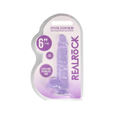 REALROCK - áttetsző élethű dildó - lila (15cm) műpénisz, dildó