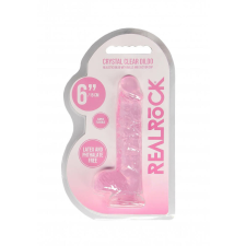 REALROCK - áttetsző élethű dildó - pink (15cm) műpénisz, dildó