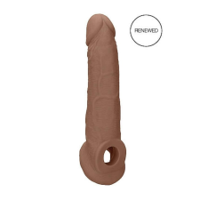 REALROCK RealRock Penis Sleeve 9 - péniszköpeny (23cm) - sötét natúr péniszköpeny