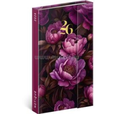 REALSYSTEM 2026 5413 Purple Flowers 13x21cm mágneses zsebnaptár (5413-PF) naptár, kalendárium