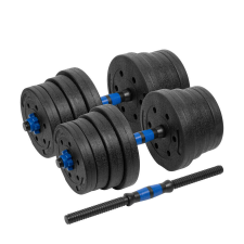 Rebel Active RBA-2301 - állítható műanyag egykezes súlyzókészlet (2x10kg), fekete/kék kézisúlyzó