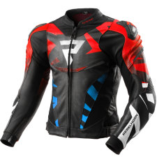 Rebelhorn Inferno motoros bőrkabát fekete-kék-fehér-piros motoros kabát