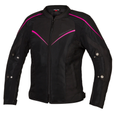 Rebelhorn Női motoros kabát Rebelhorn Hiflow IV fekete-fluo rózsaszín motoros kabát