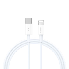 Recci RS06CL USB-C apa - Lightning apa Adat és töltő kábel - Fehér (1m) kábel és adapter