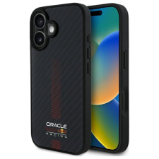 Red Bull RBHMP16S24CFGSMK Carbon Fiber Power Bar MagSafe-kompatibilis tok iPhone 16 - fekete tok és táska
