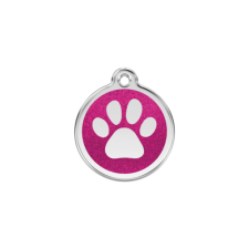 Red Dingo Csillámos Rozsdamentes mancs mintás acél biléta hot pink nyakörv, póráz, hám kutyáknak
