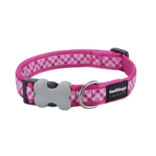 Red Dingo Gingham Hot Pink Large kutya nyakörv nyakörv, póráz, hám kutyáknak