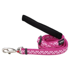 Red Dingo Gingham Hot Pink póráz 100-180 cm Large nyakörv, póráz, hám kutyáknak