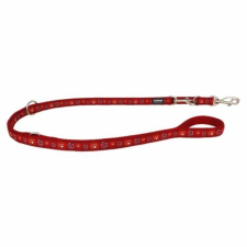 Red Dingo Paw Impressions Red multi-purpose póráz 200 cm Medium nyakörv, póráz, hám kutyáknak