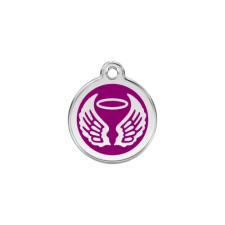 Red Dingo Rozsdamentes angyal szárnyak mintás acél biléta lila nyakörv, póráz, hám kutyáknak