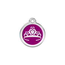 Red Dingo Rozsdamentes korona mintás acél biléta lila nyakörv, póráz, hám kutyáknak