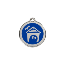 Red Dingo Rozsdamentes kutyaház mintás acél biléta sötétkék nyakörv, póráz, hám kutyáknak