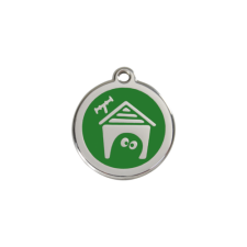 Red Dingo Rozsdamentes kutyaház mintás acél biléta zöld nyakörv, póráz, hám kutyáknak