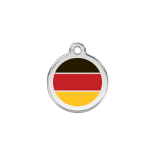 Red Dingo Rozsdamentes német zászló mintás acél biléta nyakörv, póráz, hám kutyáknak