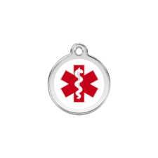 Red Dingo Rozsdamentes orvosi mintás acél biléta nyakörv, póráz, hám kutyáknak