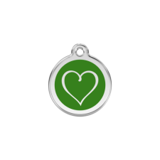 Red Dingo Rozsdamentes törzsi szív mintás acél biléta zöld nyakörv, póráz, hám kutyáknak