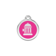 Red Dingo Rozsdamentes tűzcsap mintás acél biléta hot pink nyakörv, póráz, hám kutyáknak