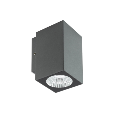 REDO Quad sötétszürke LED kültéri fali lámpa (RED-90085) LED 1 izzós IP65 kültéri világítás