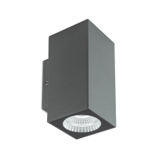 REDO Quad sötétszürke LED kültéri fali lámpa (RED-90088) LED 2 izzós IP65 kültéri világítás